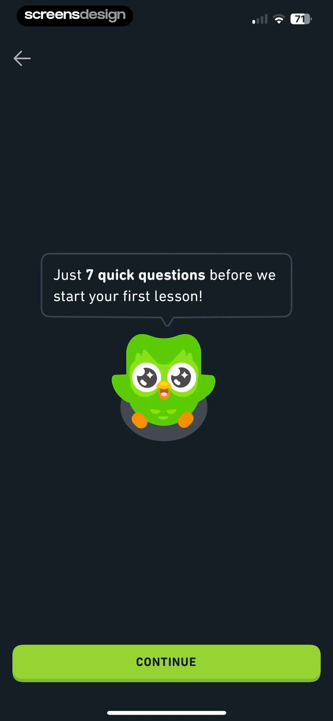 Duolingo above the fold