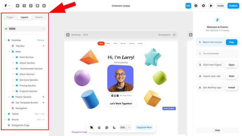 Framer mid-page