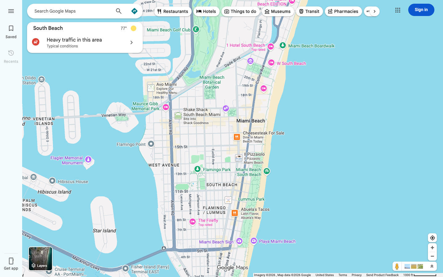Google Maps lower page