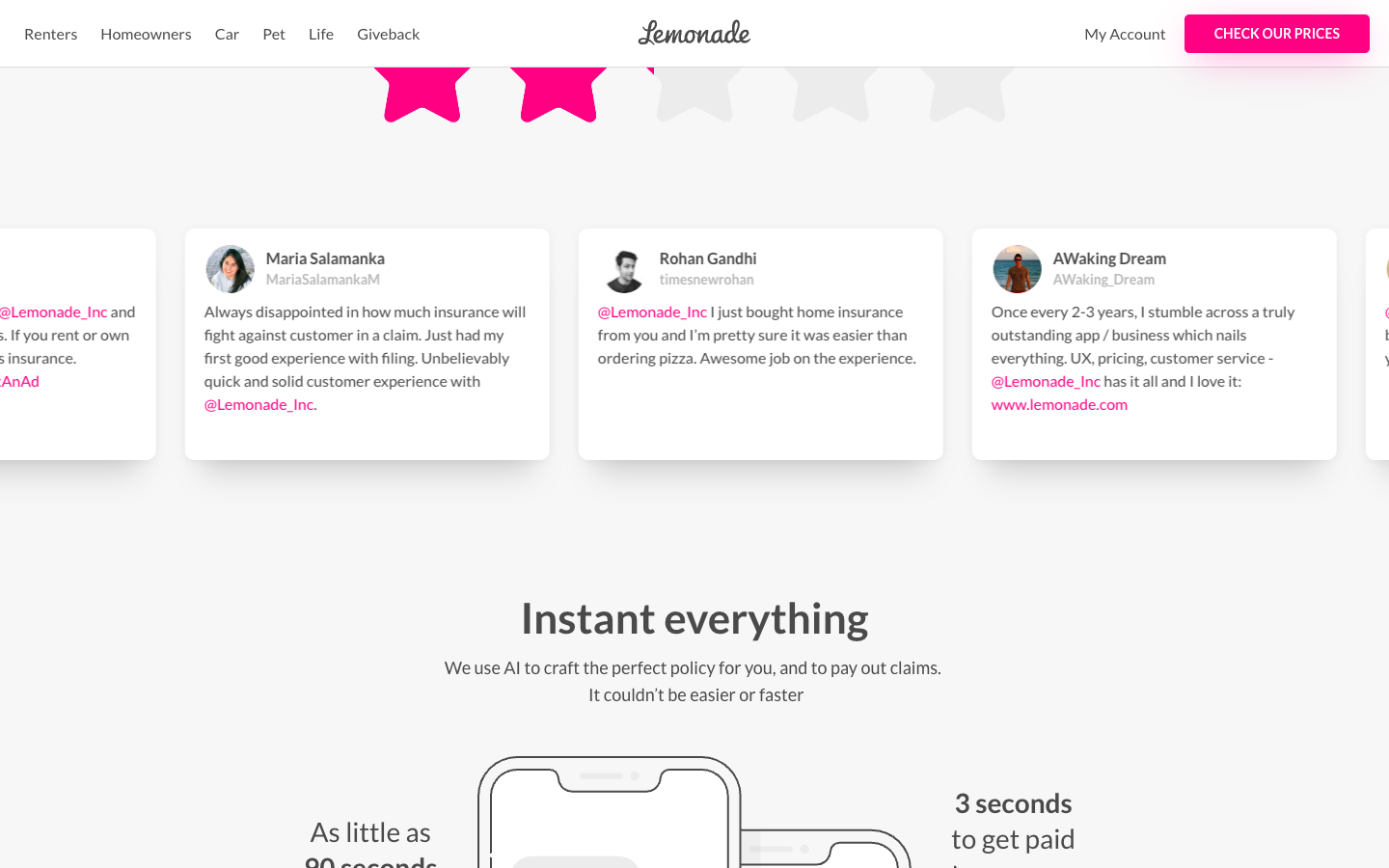 Lemonade lower page