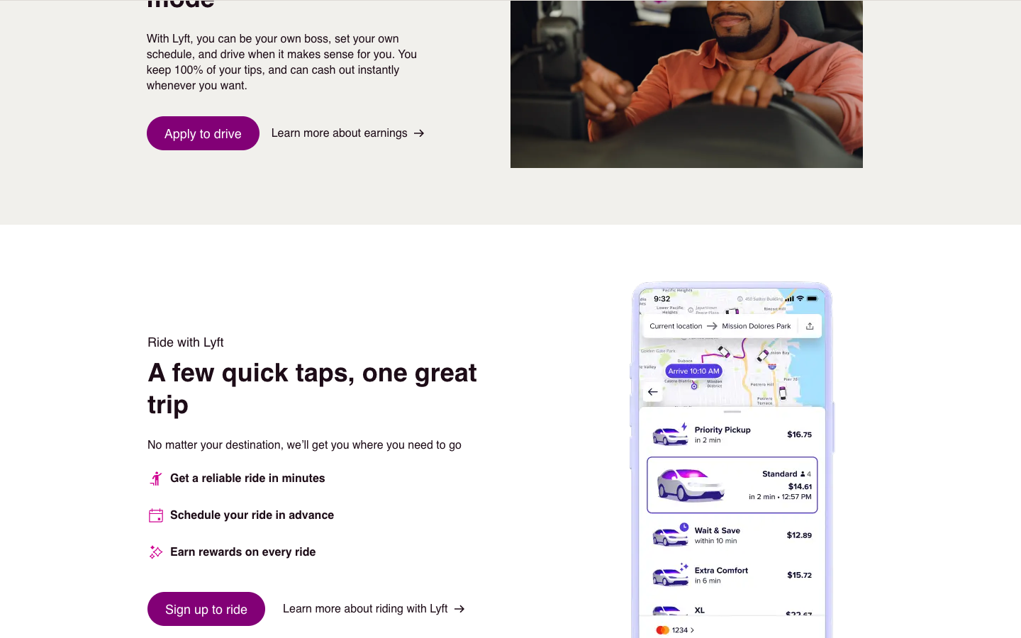 Lyft mid-page