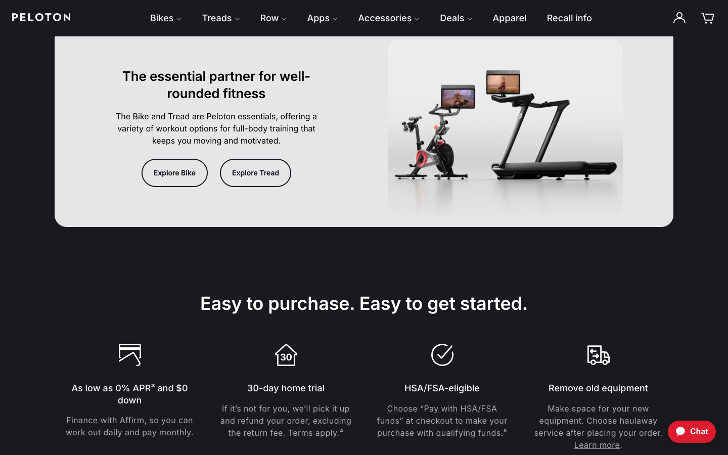 Peloton lower page