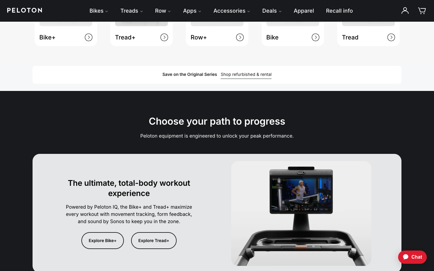 Peloton mid-page