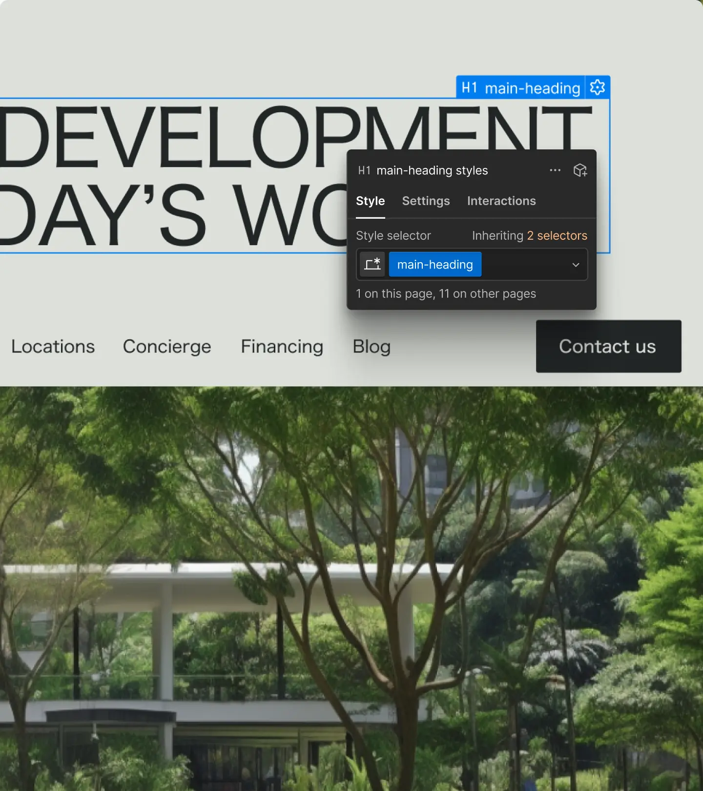 Webflow lower page